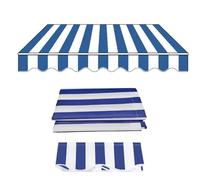 Tissu de rechange rétractable pour auvent de patio - Pare-soleil rayé pour terrasse, porche et patio - Toile multiple pour l'extérieur