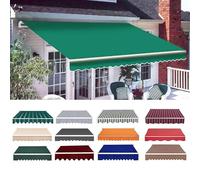 Tissu de rechange rétractable pour auvent de terrasse, 5 housses de protection en polyester imperméable, protection solaire - Vert - 4 x 1,5 m