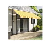 vidaXL Cantonnière d’auvent de remplacement 3,5 m Jaune/Blanc