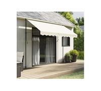 vidaXL Tissu de remplacement cantonnière d'auvent - Rayure Crème 3 m