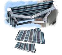 Tissu de Remplacement de l'auvent Bleu à Rayures Bleues 14x10ft, Couverture de canopée en Polyester 280gsm avec revêtement en PU, Ombre de Soleil résistant à l'eau pour Balcon de Pont de Patio