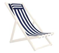 Tissu de remplacement pour chaise de patio 45 x 17 pouces, tissu remplacement pour chaise pliante avec taie d'oreiller à rayures bleues et blanches pour la maison, la plage, le balcon bleu et bl