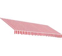Tissu de store rouge et blanc rayé 4x3,5 m