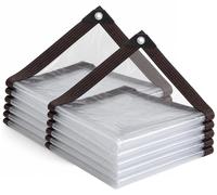 Tissu de voile transparent et imperméable avec œillets, lot de 2, dimensions 3x4 mètres