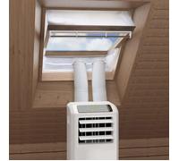 Tissu d'isolation pour fenêtre à pivot central 381-460 cm - kit 2×230 cm pour climatiseur mobile