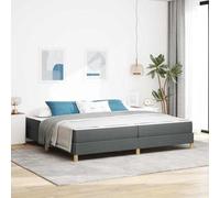 Tissu Doux et Bois élégant Chambre Moderne Gris 200 x 200 cm | Lit Box Spring avec Matelas Ressorts Ensachés Gris Foncé 200x200 cm Tissu Continental Design Moderne