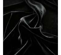 Tissu en Velours Pannes - 2 m x 155 cm - Tissu décoratif au mètre - Occultant - Pour rideaux, nappe, housse de canapé - Noir