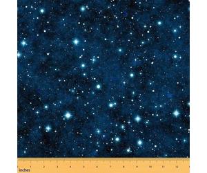 Tissu « Galaxie » au mètre : ciel étoilé, intérieur/extérieur, univers, étoiles scintillantes, tissu de décoration pour housses de meubles et projets de couture DIY, 276 x 150 cm, bleu