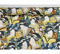 Tissu imprimé de visages de geisha oriental, Maiko japonais, chinois, décoration d'intérieur, rideaux, tissu d'ameublement, robe, 140 cm de large (vendu au mètre)
