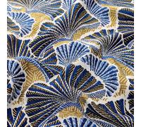 Tissu jacquard polyester et coton 388 g/m² ANKARA bleu