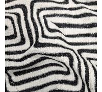 Tissu jacquard polyester et coton 408 g/m² motif géométrique collection GOBI noir et blanc