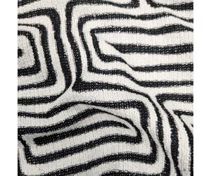 Tissu jacquard polyester et coton 408 g/m² motif géométrique collection GOBI noir et blanc