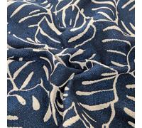 Tissu jacquard tissé teint coton et polyester 388 g/m² ANTHEA bleu
