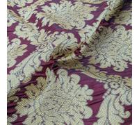 Tissu jacquard tissé teint polyester 183 g/m² collection FRONSAC rouge et doré