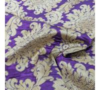 Tissu jacquard tissé teint polyester 183 g/m² collection FRONSAC violet et doré