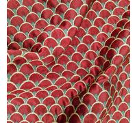Tissu jacquard tissé teint polyester 186 g/m² motif écaille collection DRAGON rouge