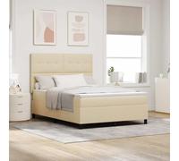 Tissu matelassé à Ressorts ensachés Moderne tête Ajustable Crème 140x190