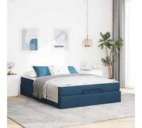 Tissu matelassé avec tiroirs Rangement Chambre Moderne Bleu 140x190 cm