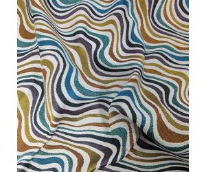 Tissu motif imprimé BEATLES jacquard tissé teint multicolore
