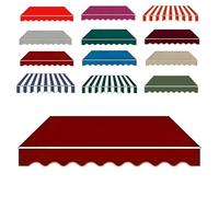 Tissu Ning de rechange de qualité supérieure pour nings de terrasse rétractables - Housse d'auvent imperméable 280 g/㎡ avec cantonnière - Toile d'extérieur pour cour, terrasse et balcon (rouge, 1,2 x