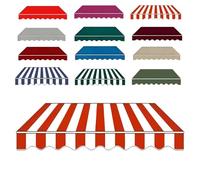 Tissu Ning de rechange de qualité supérieure pour terrasses rétractables, 280 g/m², housse d'auvent imperméable avec cantonnière et toile d'extérieur pour terrasse, cour et balcon (rayures rouges et