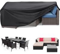 Tissu Oxford 420D imperméable - Housse pour meubles de jardin 250 x 200 x 80 cm - Rectangulaire - Anti-UV - Table de jardin - Chaises de jardin - Rotin - Ensemble de meubles de jardin