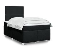Tissu polyester doux Ressorts ensachés indépendants 120x200 cm Noir | Sommier à lattes avec matelas ressorts ensachés Noir 120x200 cm Tissu Tête de lit LED réglable Surmatelas Confortable