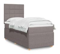 Tissu polyester doux Ressorts ensachés indépendants Taupe 90x190 cm | Sommier à lattes avec matelas ressorts ensachés Taupe 90x190 cm Tissu literie complète réglable
