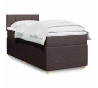 Tissu polyester doux Ressorts ensachés Lit sommier Brun 90x200 cm | Sommier a lattes lit avec matelas ressorts ensaches 90x200 cm Marron fonce cadre bois tete de lit