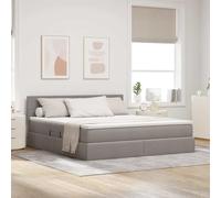 Tissu polyester doux ressorts ensachés rangement matelas brun 180x200 cm | Cadre de lit ottoman avec matelas marron foncé 180x200 cm tissu, sommier relevable hydraulique avec rangement, surmatelas et
