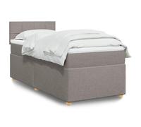 Tissu polyester doux Ressorts ensachés Sommier coffre Taupe 90x200 cm | Sommier lattes lit complet matelas ressorts ensachés taupe 90x200 cm tissu polyester avec surmatelas mousse