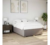 Tissu polyester lattes soutien chambre à coucher taupe 140x200 cm | Cadre de lit sans matelas taupe 140x200 cm tissu polyester durabilite soutien lattes chambre