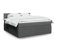 Tissu polyester ressorts ensachés lit sommier 180x200 cm Gris | Sommier à lattes de lit avec matelas 180x200cm Gris foncé Tissu matelas à ressorts ensachés LED surmatelas confortable