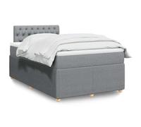 Tissu polyester ressorts ensachés lit sommier gris clair 120x190 cm | Sommier lit matelas gris clair 120x190 cm tissu LED ressorts ensachés surmatelas