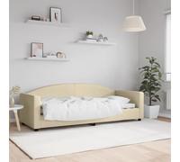Tissu respirant 2 en 1 canapé lit salon chambre crème 80x200 cm | Lit de repos convertible 2 en 1 canape lit sans matelas creme 80x200 cm tissu respirant cadre metal bois robuste pour salon