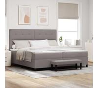 Tissu respirant à ressorts ensachés tête réglable Taupe 200x200 cm | Lit à Ressorts avec Matelas Taupe 200x200 cm Tissu Tête Réglable King Size Durable