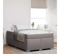 Tissu Respirant Bois d'ingénierie Design Moderne Chambre Taupe 120 x 190 cm | Cadre de lit avec matelas Taupe 120x190 cm tissu, sommier à lattes inclus, double petit avec tête de lit, cadre solide en