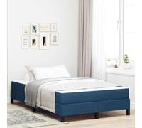 Tissu respirant cadre en bois Design minimaliste Bleu 120 x 200 cm | Lit à Ressorts avec Matelas Bleu 120x200cm Tissu Respirant pour Chambre Moderne