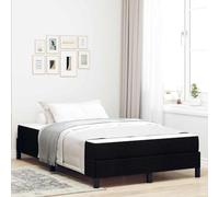 tissu respirant design minimaliste lit à ressorts noir 120 x 200 cm | Lit à ressorts avec matelas Noir 120x200 cm tissu cadre bois moderne chambre