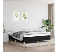 Tissu respirant durable pieds robustes chambre à coucher 160x200 cm Noir | Cadre de lit sans matelas noir 160x200 cm tissu literie sommier renforce moderne chambre adulte support robuste