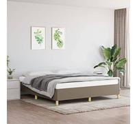 Tissu respirant durable pieds robustes lattes contreplaqué Taupe 160x200 cm | Cadre de lit sans matelas taupe 160x200 cm tissu premium robuste avec sommier à lattes et pieds renforcés pour chambre