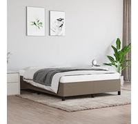 Tissu respirant durable Pieds robustes stables Taupe 140x200 cm | Cadre de lit tissu taupe 140x200 cm sans matelas sommier lattes bois robuste chambre moderne