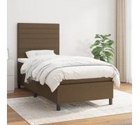 Tissu respirant durable Tête de lit réglable max 80x200cm Brun | Sommier à lattes avec matelas à ressorts ensachés Marron foncé 80x200 cm lit complet tête réglable