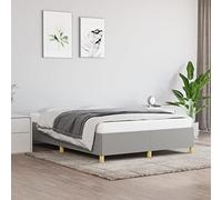 Tissu respirant et durable chambre à coucher stable 140x190 cm gris | Cadre de lit sans matelas gris clair 140x190 cm tissu literie chambre adulte sommier tapissier renforce