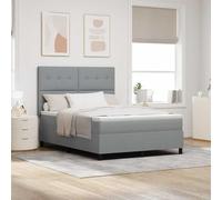 Tissu Ressorts ensachés Moderne tête Ajustable Gris Clair 160 x 200 cm | Lit à ressorts avec matelas Gris clair 160 x 200 cm tissu, Tête de lit réglable, Ensemble complet avec sommier à lattes,