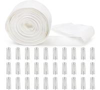 Tissu Rideau Découpable 10m Résistant pour durable Tissu Rideau | Kit complet inclus, pas d'achat supplémentaire, crochets fournis, prêt à poser