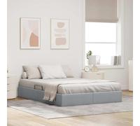 Tissu Simili Cuir hydraulique Moderne Rangement Gris 135 x 190 cm | Lit de Rangement avec Matelas Gris clair 135x190 cm Tissu Moderne Chambre Design Coffre