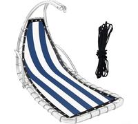 Tissu Textilène Résistant 64x197cm pour Chaise Suspendue(Blue Striped) | Design rayé , tissu respirant, pour idéal jardin patio, dimensions précises 64x197cm, look élégant