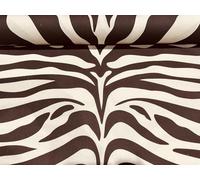 Tissu XL imprimé zèbre à rayures animales en coton pour rideaux d'ameublement, décoration d'intérieur, 140 cm de large, vendu au mètre, marron et crème