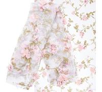 Tissus floraux soyeux - Mousseline rose - Motifs floraux sélectionnés - Embellissement de vêtements - De bonne qualité - Largeur : 140 cm - Nuances de rose